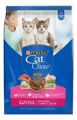 Cat Chow Gatitos Pescado, Carne Y Leche 500gr Alimento Seco