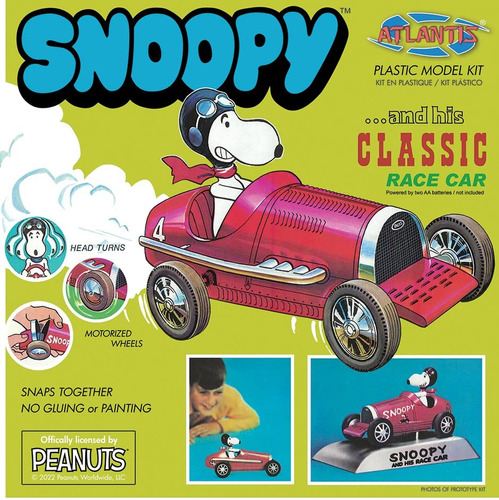 Atlantis Snoopy And His Classic Race Car Motorized Snap Mod.