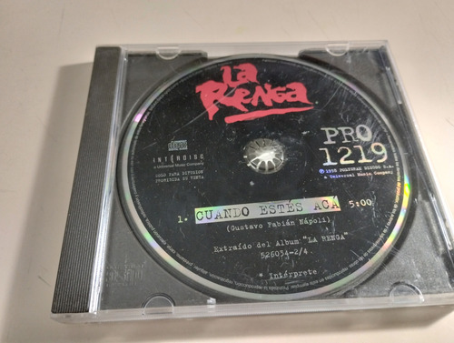 La Renga - Cuando Estes Aca - Cd Single , Ind. Argentina