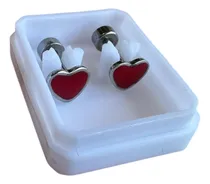 Comprar Caravanas Abridores Corazón Rojo Acero Quirúrgico Bebés Niña