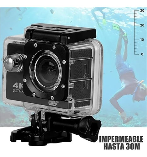 C¡mara Deportiva 4k Wifi Lmpermeablehasta 30m Sensor 24mp