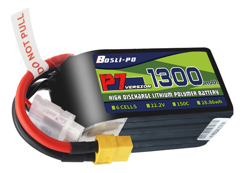 Bosli-po Batería Lipo 6s 22.2v Mah 150c Alta Tasa De Desca.