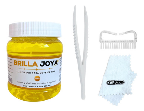 Kit Para Limpieza De Joyería De Oro + Paño + Pinza + Cepillo