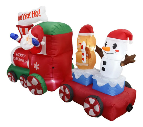 Tren Inflable Navidad Santa Claus 1.7m Decoracion Exteriores