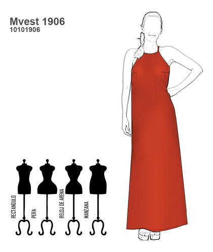 ( Moldes De Ropa)  Vestido Largo Mujer 1906