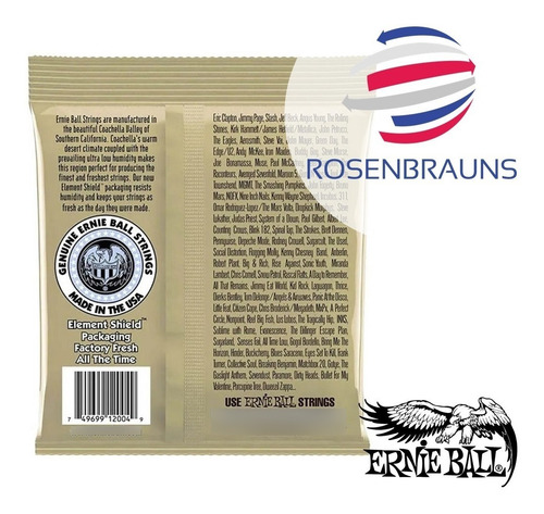 Imagen 2 de 4 de Cuerdas Ernie Ball Earthwood Bronze Light 11-52 - Genuinas!