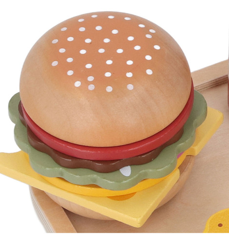 Mz Juego De Juguetes De Madera For Comida Rápida Play