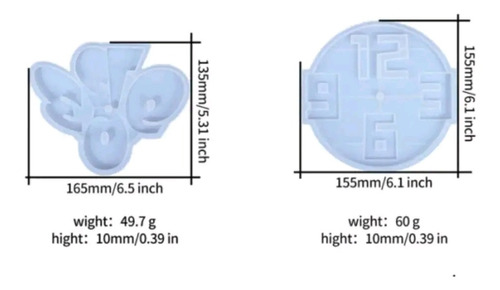 Molde De Silicon  Para Hacer Reloj + 1 Paq De Pegatina 