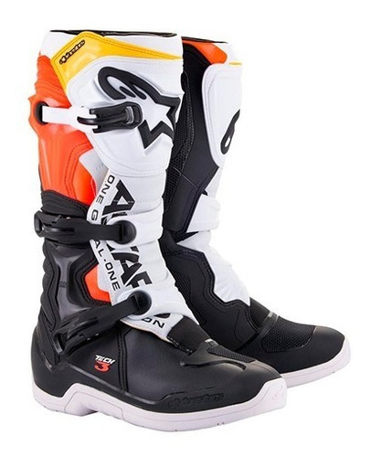 Bota Alpinestars Tech 3 Laranja Preto Cross Promoção