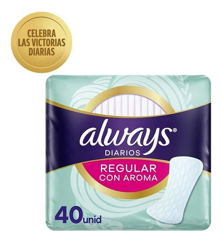 2 Pza Protectores Diarios Always Regular Con Aroma 40 Pzas
