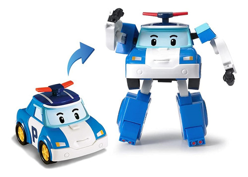 Carro Azul De Policia Que Se Transforma En Robot
