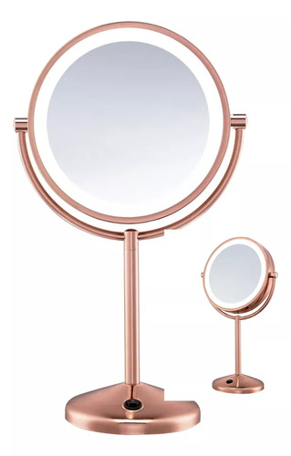 Espejo Con Luz Para Maquillaje Rose Gold Conair Aumento 10x
