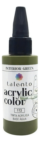 Tinta Acrylic Color Para Modelismo- Diversas Cores - Talento Cor 113 - Interior Green