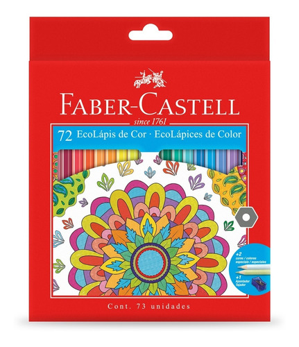 Lápices De Colores Eco X72 + Sacapuntas Faber Castell