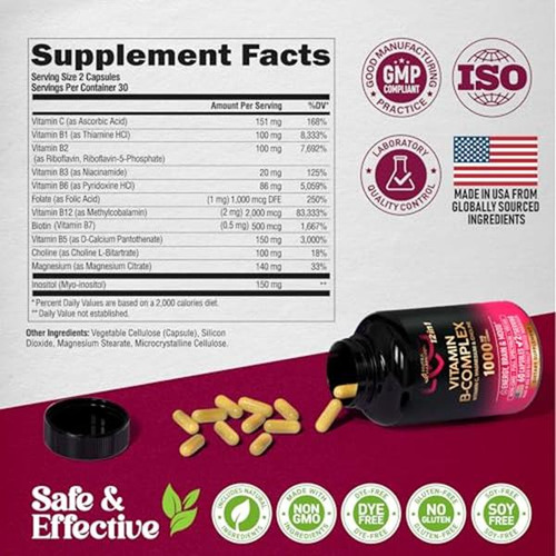 Nutraharmony Complejo Vitaminas B Con Vitamina C 60 Cápsulas