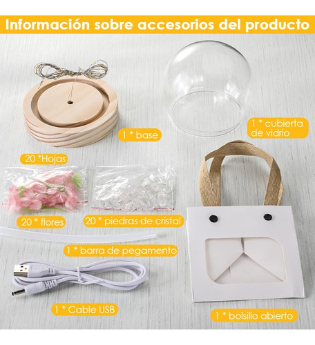 Luz Nocturna De Tulipán Hecha A Mano Diy Con Enchufe Usb