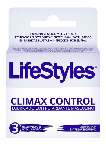 Preservativo Climax Control Lyfe Styles 3 Unidades