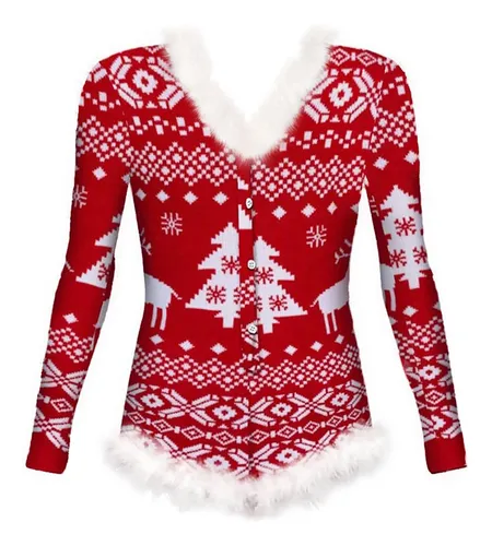 Pijama Para Mujer Con Estampado De Copos De Nieve Navideños
