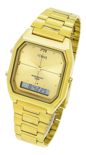Reloj Feraud 5542 Analógico Digital Wr50 Metal Crono Alarma