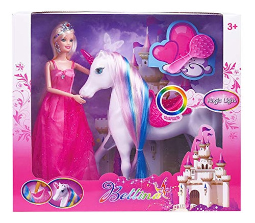 Magic Light Unicorn And Princess Doll