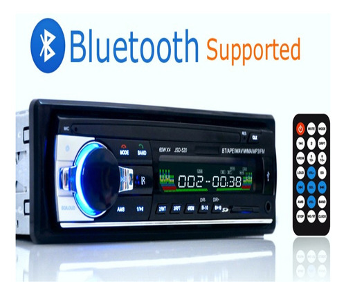 Radio Auto Con Bluetooth Fm-usb-sd 60wx4 Cables Control 