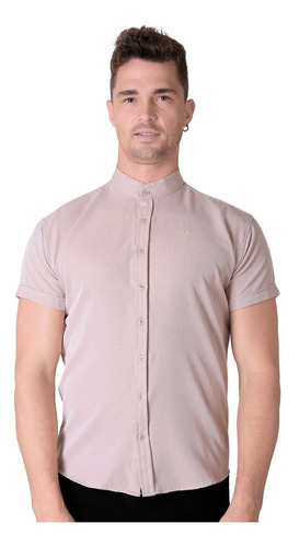 Camisa Casual Slim Hombre Beige Stfashion 50504414