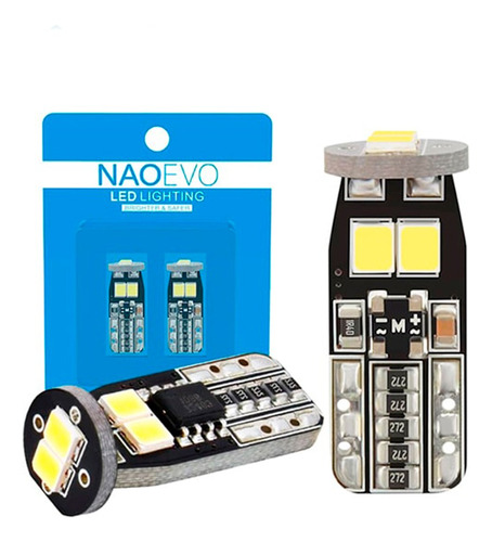 Luz Led T10 Canbus W5w Lágrima 600lm Ambar Naoevo