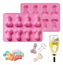 Comprar 2pcs Novedad Funny Funny Pene Cubo De Hielo Moldes De Para