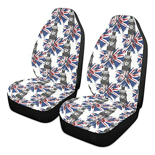 Cojines Para Asiento, Retro Reino Unido Big Ben Con Rosas Y 