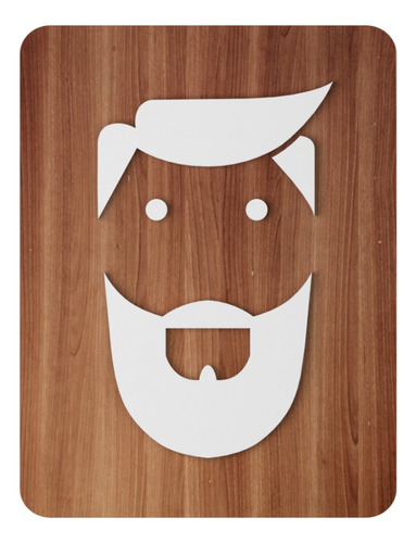 Placa Indicativa Banheiro Masculino Barba Restaurante Casa