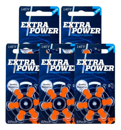 Pilhas Aparelho Auditivo 13 Pr48 Extra Power - 30 Baterias