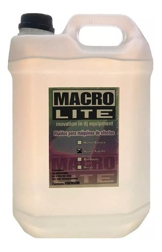 Liquido Maquina De Humo Macrolite Fuerte Full 5 Lts Premium
