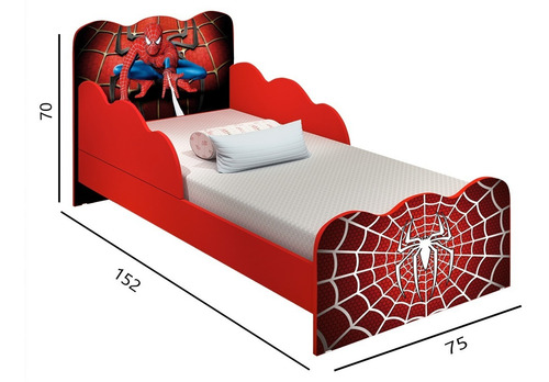 Imagem 4 de 5 de Cama Infantil Com Colchão Homem Aranha - Envio Imediato