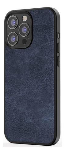 Funda Para iPhone 12 Pro Azul Cuero Liviana