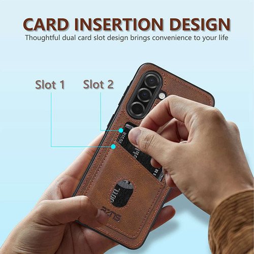 Funda De Piel Sintética Con Ranura Para Tarjetas Para Samsung Galaxy A05s A06 A13 A14 A15 A16 A23 A25 A26 A33 A34 A35