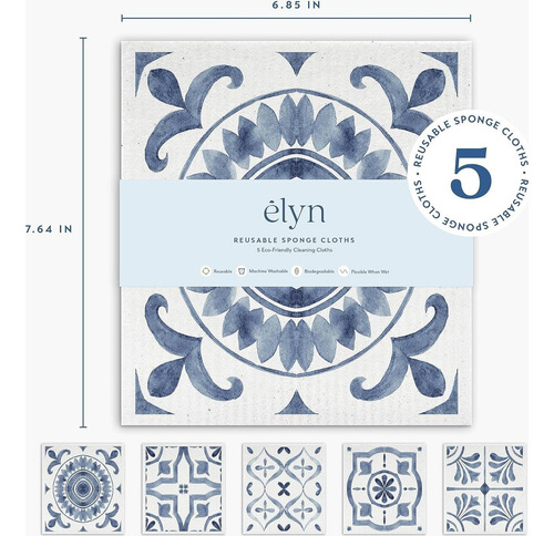 Paños De Cocina Elyn, 5 Esponjas Reutilizables Marroquíes