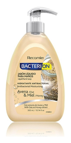 Jabón Hidratante Antibacterial 300ml Avena Y Miel Bacterion
