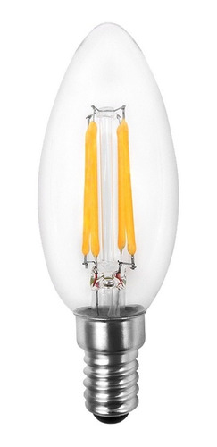 Imagem 1 de 3 de Lampada Vela Super Led Filamento 4w Bivolt 2400k Soquete E12