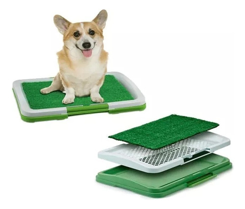 Baño Tapete Pasto Sintetico Perro Mascota Portatil 47x35 F&f