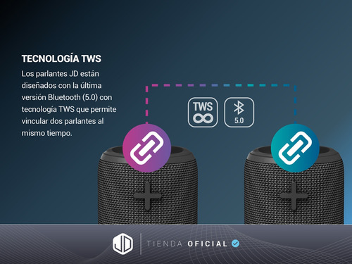 Imagen 5 de 10 de Parlante Portátil Inalambrico Bluetooth 5.0 Jd E100 10w Rms