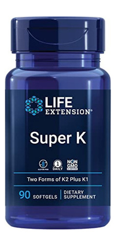 Suplemento Vitamina D Life Extension Super K - Vitamina K1 Y