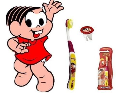 Escova Dental Infantil Cerdas Macias Com Capa - Mônica