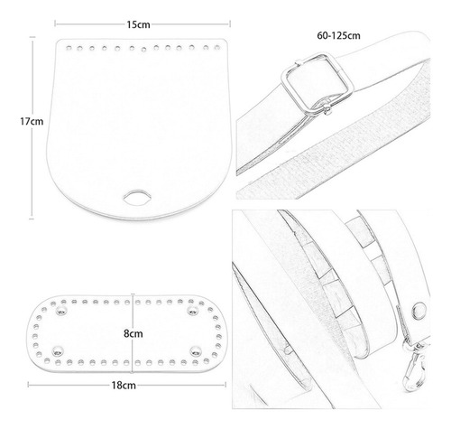 Bolsa De Ganchillo Con Base Inferior, Correa De Hombro