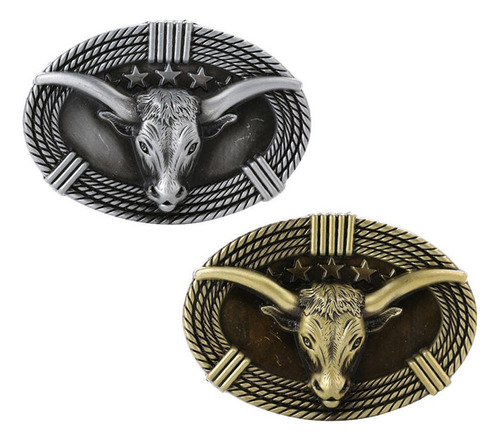 . Hebilla De Cinturón De Cabeza De Vaca 3d Estilo Vaquero