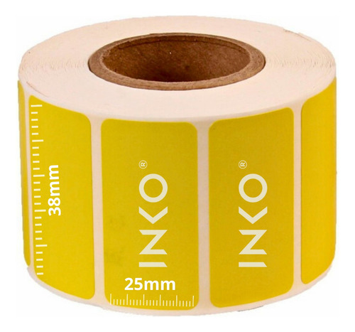 10 Rollos Etiqueta Térmica Amarilla 38x25 Mm C/1000 Etiq C/u Color Amarillo