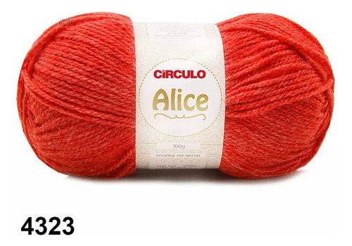 Fio Alice Círculo 100g 200mts Crochê Tricô Macio Estonado Cor 4323- Carmin