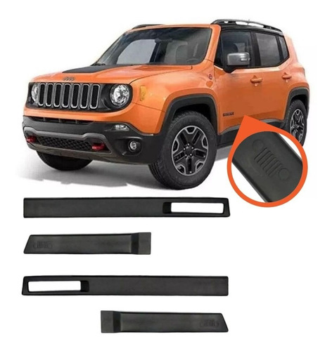 Jogo Friso Proteção Lateral Borrachão  Jeep Renegade 2020