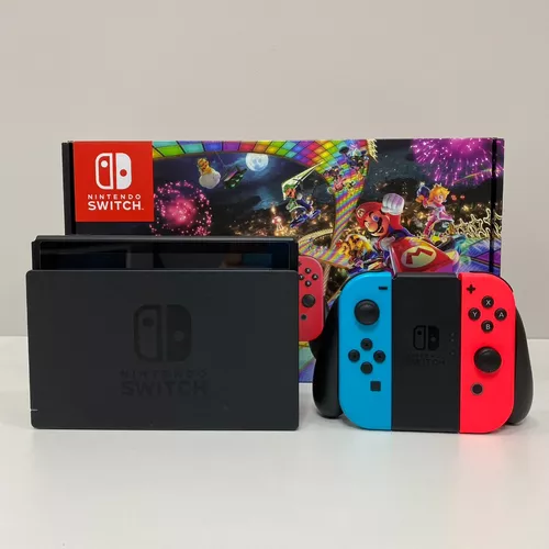 Console Nintendo Switch Com Joy-con Azul Neon E Vermelho Neon + Mario Kart  8 Deluxe