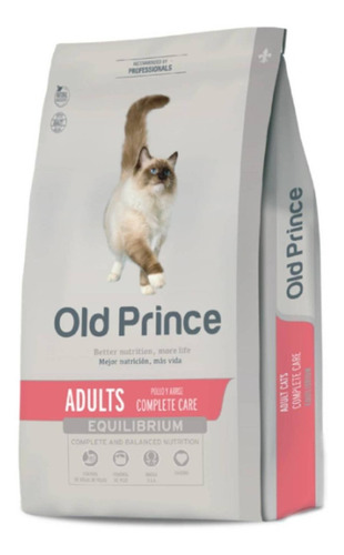 Imagen 2 de 3 de Alimento Old Prince Equilibrium Adults Complete Care para gato adulto sabor pollo y arroz en bolsa de 7.5 kg