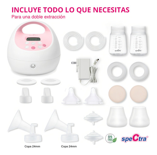 Extractor de leche eléctrico Spectra S2Plus rosa